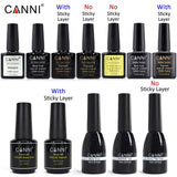 CANNI Base Coat Topcoat High Glossy Tempered No-wipe Matt Top UV LED Foundation Gel Long Lasting Color Lacquer Nail Gel Polish
