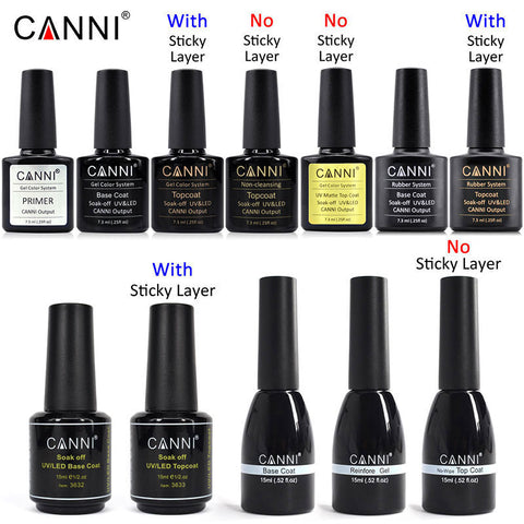 CANNI Base Coat Topcoat High Glossy Tempered No-wipe Matt Top UV LED Foundation Gel Long Lasting Color Lacquer Nail Gel Polish