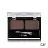 Brand Double Color Eyebrow Powder Makeup Palette Natural Brown Eye Brow Enhancers 3D Eye Brows Shadow Cake Beauty Kit with Brush