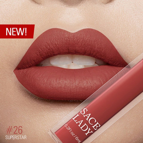 SACE LADY 19 Color Waterproof Matte Lipstick Long Lasting  Lipsticks Lip Sticks Easy to Wear Matte Makeup Lipstick Cosmetic