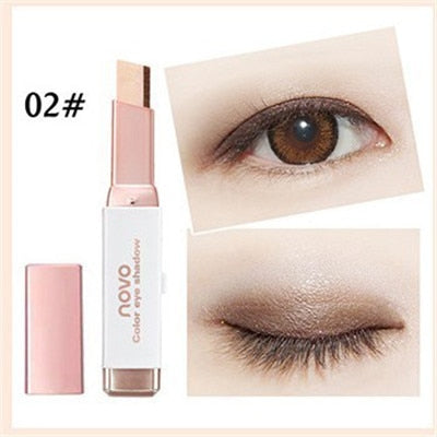 Eyeshadow Stick Stereo Gradien Shimmer Double Color Eye Shadow Cream Pen Eye Makeup Cosmetics Tool Waterproof