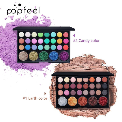 POPFEEL Glitter Eyeshadow Galaxy Palette Natural Makeup Eyeshadow Bright/Warm Eye Makeup Glam Eyeshadow Base Nude Eyeshadow Set