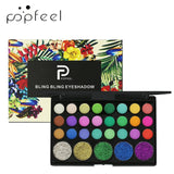 POPFEEL Glitter Eyeshadow Galaxy Palette Natural Makeup Eyeshadow Bright/Warm Eye Makeup Glam Eyeshadow Base Nude Eyeshadow Set