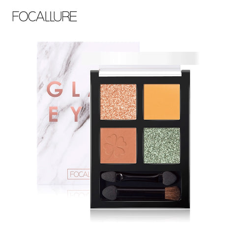 FOCALLURE brand new 4 colors Glitter eyeshadow palette long lasting waterproof eye shadows palette for daily shadows