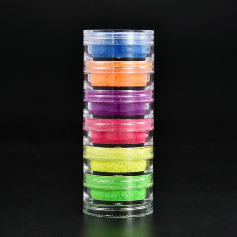 6 Color/Sets Lasting Fluorescent Matte Eyeshadow Neon Pigment Powder Halloween Decoration Eyeshadow Palette Beauty Glazed