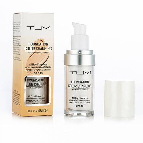 30ml TLM Magic Color Changing Foundation Oil-control Face Cover Concealer Makeup Liquid Hydrating Long Lasting Tone Foundation