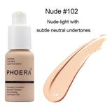 Phoera 30ml Face Foundation Base Makeup Matte Oil Control Concealer Full Coverage Liquid Foundation Cream Cosmetics Maquiagem