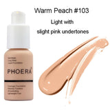 Phoera 30ml Face Foundation Base Makeup Matte Oil Control Concealer Full Coverage Liquid Foundation Cream Cosmetics Maquiagem