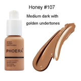 Phoera 30ml Face Foundation Base Makeup Matte Oil Control Concealer Full Coverage Liquid Foundation Cream Cosmetics Maquiagem