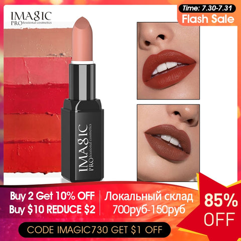 IMAGIC Kissproof Glossy Lipstick 16 Colors Waterproof Pigment Multiple Colour Easy To Carry Matte Batom