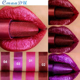 CmaaDu Metal Makeup Lip Stick Waterproof Long Lasting Shimmer Glitter Matte Lipstick Sexy Red Nude Lipsticks Pigment Cosmetics