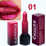 CmaaDu Metal Makeup Lip Stick Waterproof Long Lasting Shimmer Glitter Matte Lipstick Sexy Red Nude Lipsticks Pigment Cosmetics