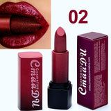 CmaaDu Metal Makeup Lip Stick Waterproof Long Lasting Shimmer Glitter Matte Lipstick Sexy Red Nude Lipsticks Pigment Cosmetics