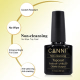 CANNI Base Coat Topcoat High Glossy Tempered No-wipe Matt Top UV LED Foundation Gel Long Lasting Color Lacquer Nail Gel Polish