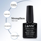 CANNI Base Coat Topcoat High Glossy Tempered No-wipe Matt Top UV LED Foundation Gel Long Lasting Color Lacquer Nail Gel Polish